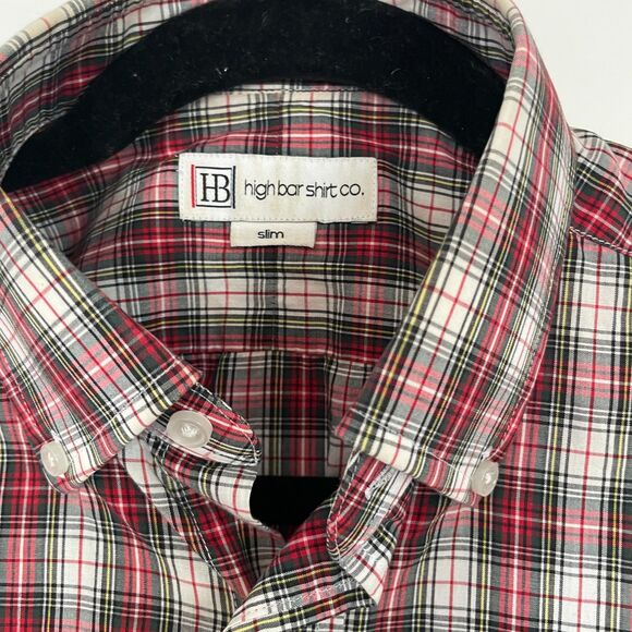 High Bar Shirt Co. Button-Down Shirt Slim Cut in Plaid - Slim/Small Made in USA - Picture 3 of 7